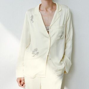 Sale New Zara satin effect shirt with stone